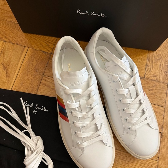 New-Paul Smith women’s Side-Stripe Lace-Up leather Sneakers - Picture 11 of 13